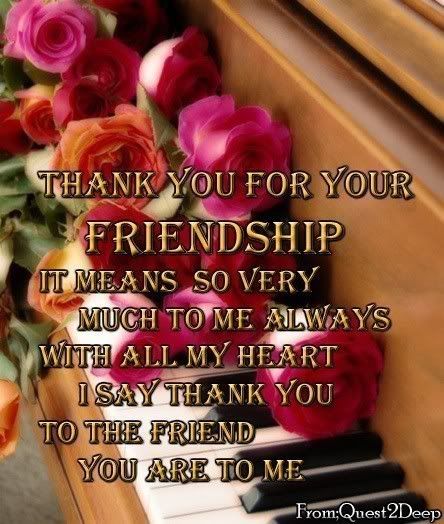 thanks for your friendschip