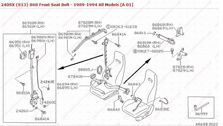 Nissan 240sx seat belt not working #7