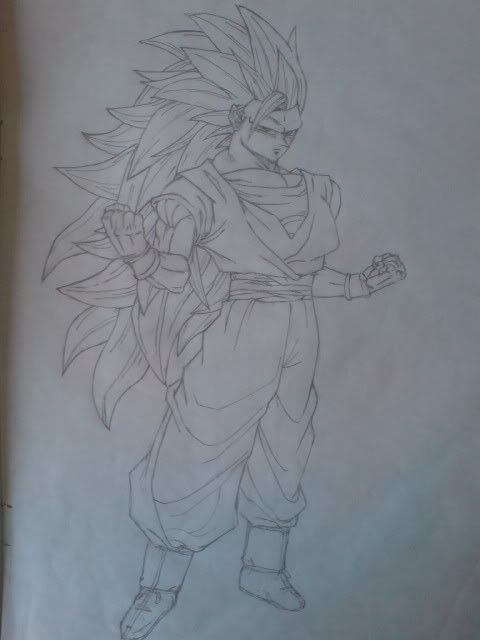 goku in super saiyan 3 form.I made some things different from the real goku 
