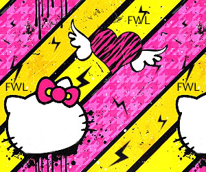 Hello Kitty n Hearts Myspace Backgrounds