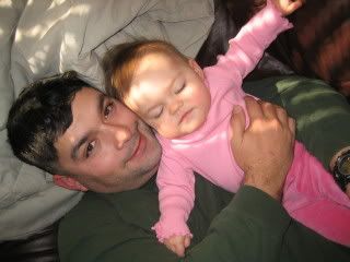 snuggling with daddy